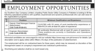Sui Southern Gas Limited Jobs
